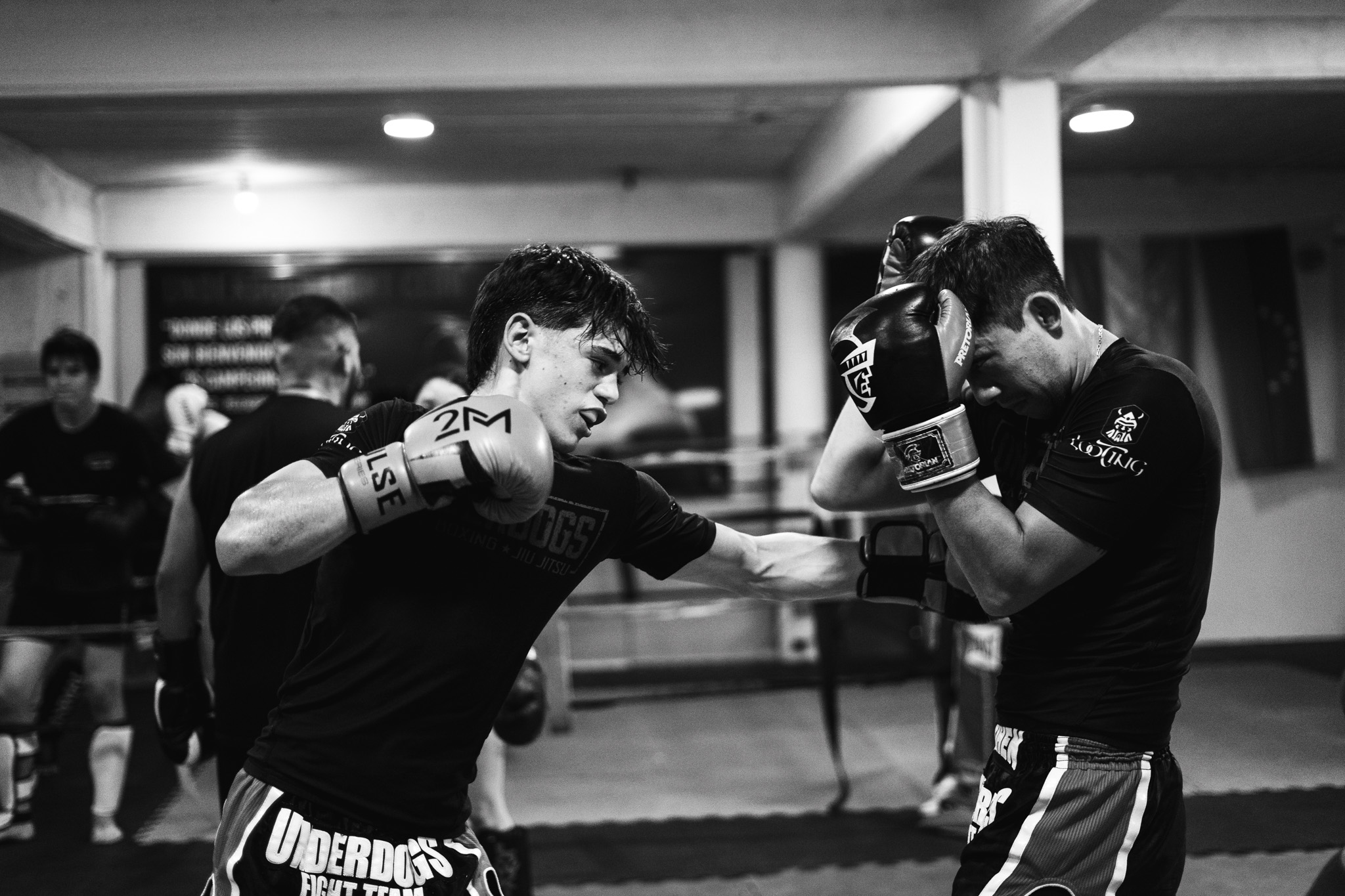 Práctica de boxeo en Underdogs Fight Club